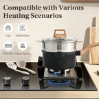 NEWBULIG 25-Piece Nonstick Cookware Set, Granite Pots and Pans - Image 6