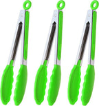 HINMAY Silicone Tongs 9-Inch Stainless Steel Locking Kitchen Tongs by HINMAY