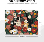 Cute Cat Flowers Dish Drying Mat 18x24 Inch, Microfiber Absorbent Fast Dry Mat - Image 2