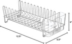 mDesign Kitchen Sink Dish Drainer – Small Metal and Plastic Dish Rack - Image 9
