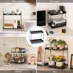 ANBOXIT 2-Tier Coffee Station Organizer, Wooden Kitchen Counter Shelf - Image 6