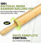 17.5 inch Wooden Rolling Pin for Baking - Image 6
