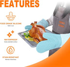 Silicone Oven Mitts, Heat Resistant Oven Gloves - Image 4