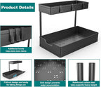 NATURE'S SOURCE 2 Pack Under Sink Organizer 2 Tier Sliding Cabinet Organizers - Image 4