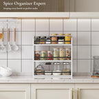 3 Tier Wooden Spice Rack, Seasoning Jars Rack Shelf Spice Organizer - Image 3