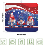Kawani 4th of July Dish Drying Mat 16x18 Inch Spring Summer Patrioti Gnome - Image 2