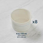 Pyrex 8-Piece, 6oz Ceramic Ramekin Bakeware Set, Nonstick Souffle Oven Pans - Image 4