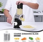 Rotary Cheese Grater with Handle, Kitchen Mandoline Vegetable Slicer with 3 - Image 2