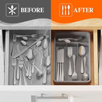 Lifewit Silverware Drawer Organizer Tray, Plastic Cutlery Storage - Image 7