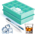 Silicone Ice Cube Trays for Freezer Set of 2, Square Ice Cubes Mold, Easy by ZDPMK