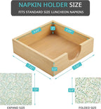 Bamboo Napkin Holder for Table, Napkins Holders For Paper Napkins, Flat Napkin - Image 2