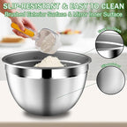 DUTZUN Mixing Bowls with Lids Set, Stainless Steel Mixing Bowl Set with Colander - Image 6