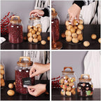 SAIOOL Canister Set of 2, Glass Kitchen Canisters - Image 3