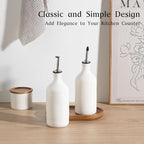 Sweejar Ceramic Olive Oil Dispenser Bottle Set, Opaque Oil Cruet Protects to - Image 2