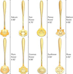 Chengu 8 Pieces Flower Coffee Tea Spoons Stainless Steel Sugar Spoons Tea Party - Image 7