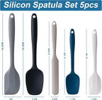 Silicone Spatula Set, 5 Piece Food Grade Rubber Spatulas - Image 2