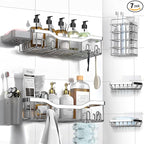 NESOMI Shower Caddy Adhesive Shower Organizer 7-Pack, Rustproof Stainless Steel by OrganizeYourHomeEssentials