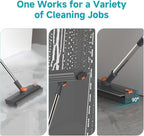 Floor Scrub Brush with Long Handle Length Adjustable, 3 in 1 Heavy-Duty Stiff - Image 2
