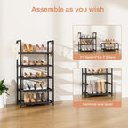 LANTEFUL 5 Tiers Shoe Rack 12-15 Pairs Boots Organizer Storage Sturdy Narrow - Image 5