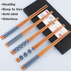 GLAMFIELDS Bamboo Chopsticks Reusable Japanese Style Lightweight 5 Pairs Ramen - Image 4