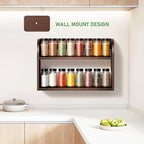 ROMGUAR CRAFT 2 Tier Bamboo Spice Rack, Countertop or Wall Mounting Wood Spice - Image 2