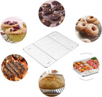 TeamFar Baking Pan with Rack Set of 4, 12.5’’ x 9.5’’ Stainless Steel Toaster - Image 5