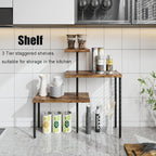 Countertop Organizer Organization 3 Tier Kitchen Corner Shelves Adjustable - Image 3