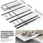 Seinloes 2 Pack Pull Out Cabinet Organizer 24" Deep, Full Extension 3 Slide - Image 3