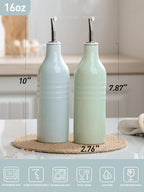 famiware Jupiter 16oz Ceramic Olive Oil Dispenser Bottle, Olive Oil and Vinegar - Image 4