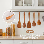 Teak Kitchen Utensils Set, 5 Piece Premium Wooden Cooking Utensils Set - Image 5