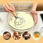 Maxjoy Danish Dough Whisk Stainless Steel Wooden Handle - Image 6