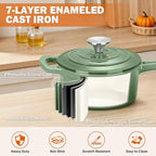 Homikit 1 Quart Saucepan with Lid, Enameled Cast Iron Small Sauce Pan Cooking - Image 6
