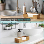 Paper Towel Dispenser Countertop, Acacia Wood Bathroom Paper Towel Holder - Image 3