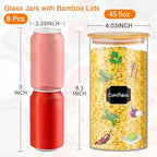 BGraceyy Glass Storage Jars 45 oz 4 Pcs Clear Glass Food Storage Containers - Image 2