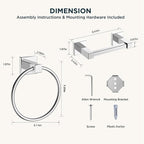 FORIOUS Toilet Paper Holder Wall Mount and Hand Towel Ring Set, SUS 304 - Image 6