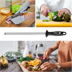 Diamond Honing Steel -12 In Knife Sharpener Rod, - Image 4