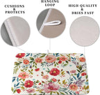 Floral Dish Drying Mat for Kitchen Counter Absorbent Microfiber Dishes Drying - Image 3