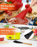 Cooking Spoon for Nonstick Cookwares, Wood Handle Spoon for Mixing, and Scrape - Image 5