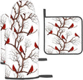 Winter Cardinal Birds Oven Mitts and Pot Holders Sets of 3 Kitchen Hot Pads by Unknown