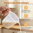 16 Pcs 2 Cup Capacity Plastic Measuring Cup, 16 Oz/500 ml Clear Graduated - Image 3