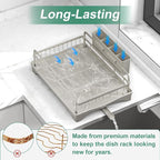 Dish Drying Rack, Dish Racks for Kitchen Counter, Metal Dish Drainer - Image 5