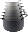 COOK WITH COLOR Nesting Plastic Mixing Bowl Set with Pour Spouts and Handles by CookwithColor