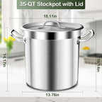 Large Stock Pot-35QT Stainless Steel Stockpot - Image 7