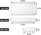 3 Pack Large Clear Plastic Drawer Organizer Tray Cutlery Utensil Makeups Drawer - Image 2