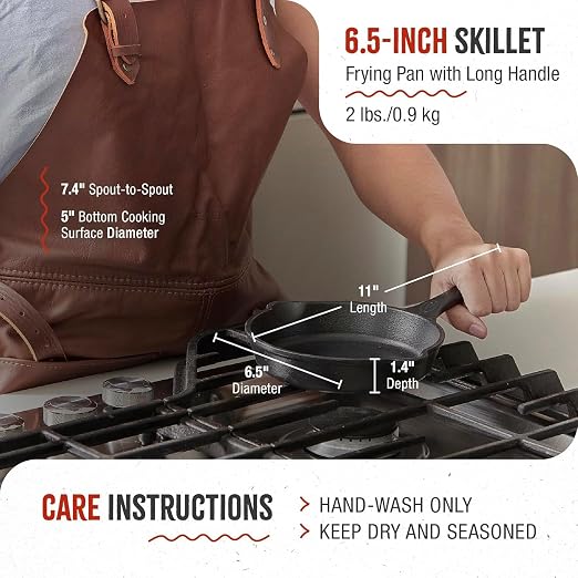 Victoria 6.5-Inch Cast Iron Skillet, Pre-Seasoned Cast-Iron Frying Pan - Image 6