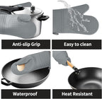 Hovico Silicone Oven Mitts, Heat Resistant 500F Kitchen Mitts 2PCS, 11.6" - Image 4