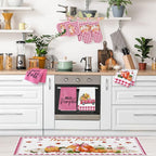 Fanfanwin 10 Pcs Thanksgiving Pumpkin Kitchen Decor Set Pink Kitchen Towels Pot - Image 2