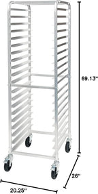 Winco 20-Tier Aluminum Sheet Pan Rack - Image 3