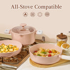 CAROTE Pots and Pans Set Nonstick, Ceramic Cookware Set, PFAS PTFE Free - Image 6