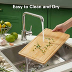 Zarler Bamboo Cutting Boards for Kitchen, 4 Piece Durable Wood Cutting Board - Image 5